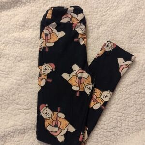 LuLaRoe Kids Leggings - Black with Bear Print